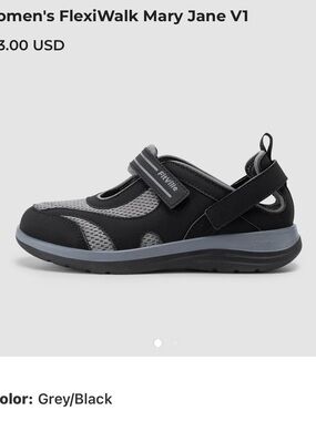 Women's FlexiWalk Mary Jane Sport Sandal - Grey/Black 8 Wide